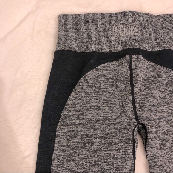 Victoria Secret’s PINK Grey and Black Active Leggings with Waist Clinching - Picture 6 of 9